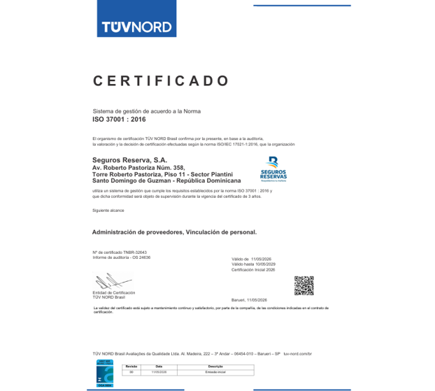 Certificado TUVNORD